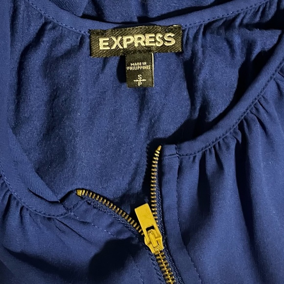 Express Royal Blue Tank Top Zipper Front Size Small - Picture 4 of 6